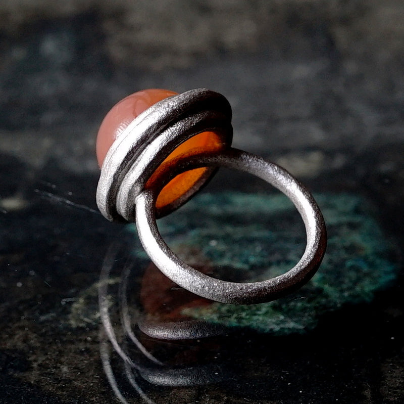 Kuraishi Takamichi / 鍛金の指環 オレンジムーンストーン 11号