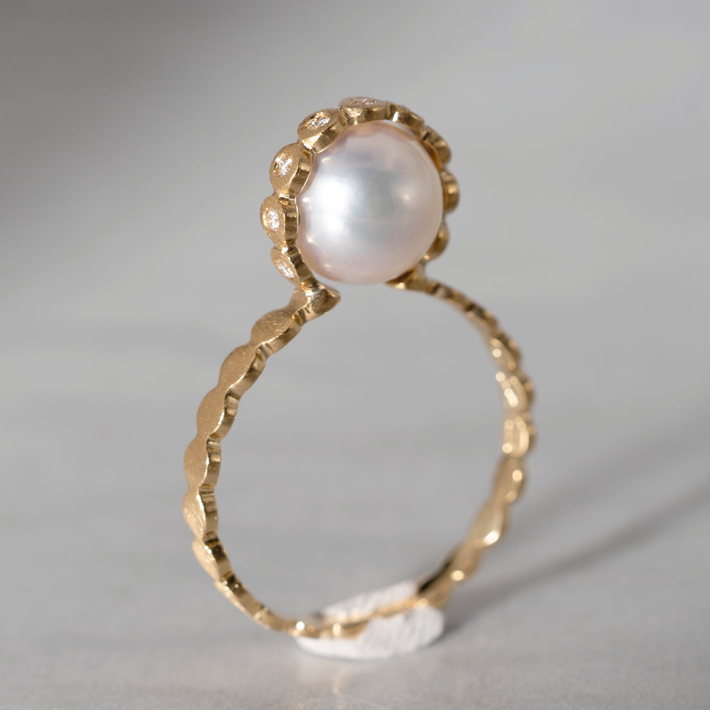 【-4/28限定】yumico lucau / Circle Ring 10 with Fresh Water Pearl (02RCmD)