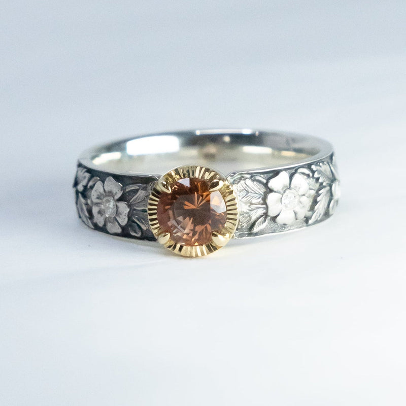 MIO JEWELRY / Botanicum Donum オレンジサファイア 花甲丸リング 128