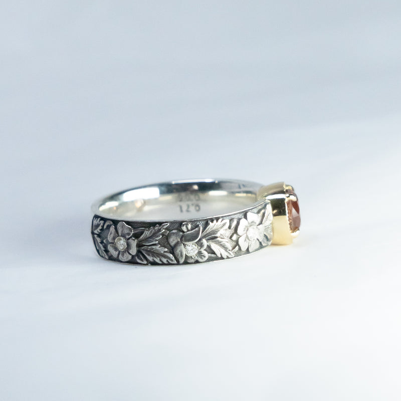 MIO JEWELRY /Botanicum Donum オレンジサファイア 花甲丸リング 128