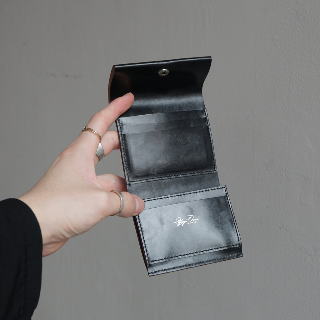 【期間限定掲載】yojiomi / tri fold wallet ＜bridle black＞