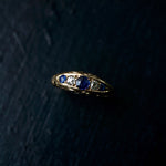 VINTAGE JEWELRY/ K18 Sapphire×Dia ring