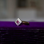VINTAGE JEWELRY/ K9 Square ruby ring