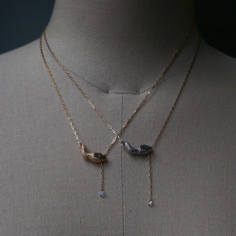 ELCAMI / K10YG Biting Japanese rat snake Necklace (EN-064S/G