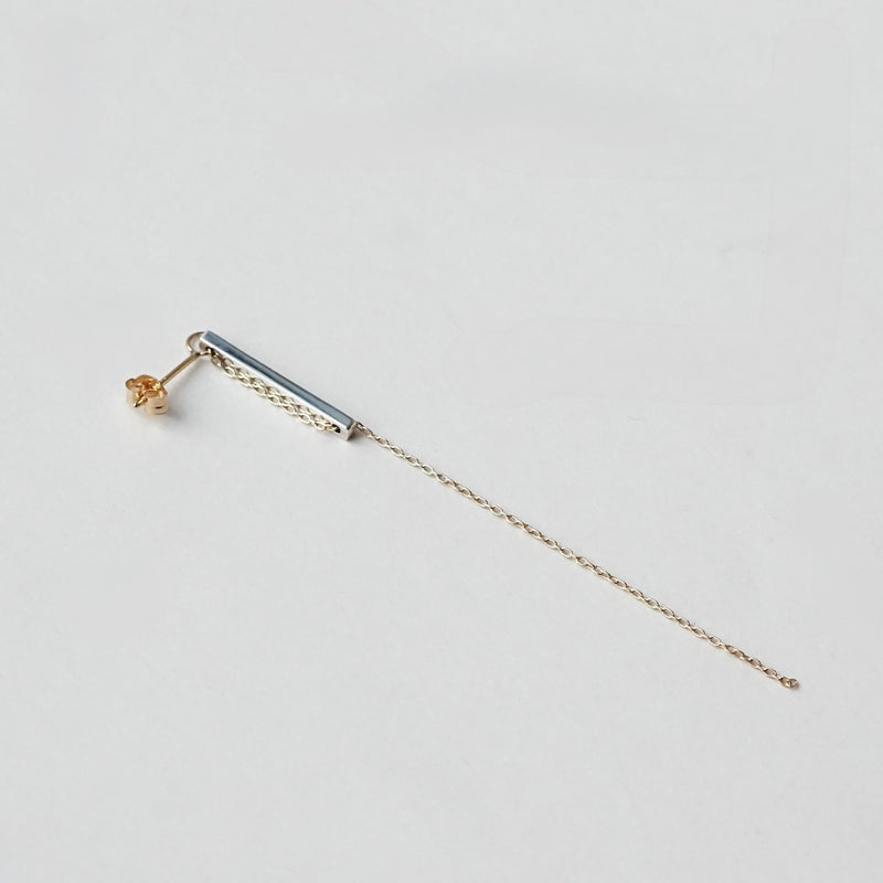 uM / LINE PIERCED EARRING Ⅱ（um-liP02_CM） – Fuligo / Fuligoshed