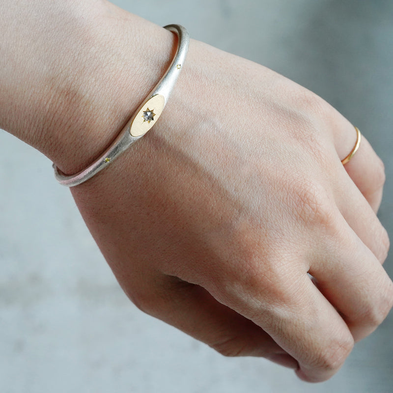 7/20限定】GICLAT / Bracelet K18YG x SV925 Gray diamond/ yellow
