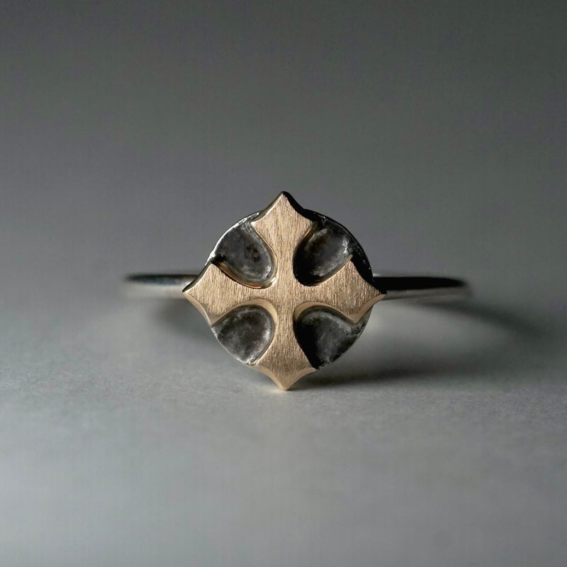 GERMEDEUR / Cross Ancient Circle Ring（燻し仕上げ） – Fuligo