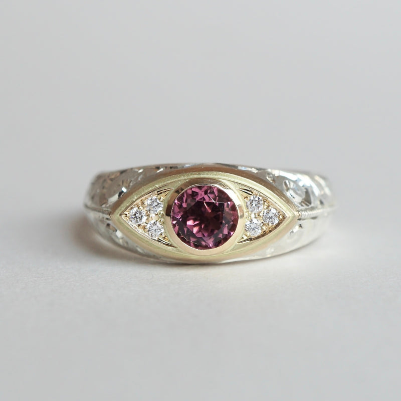 Kagann / Evil eye Signet Ring ピンクトルマリン #13 – Fuligo