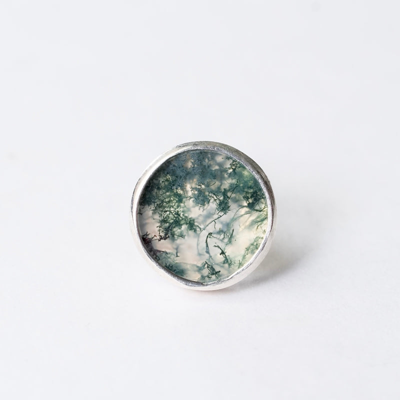 emme / ＜M by EMME＞moss agate single earrings C（ARG1092