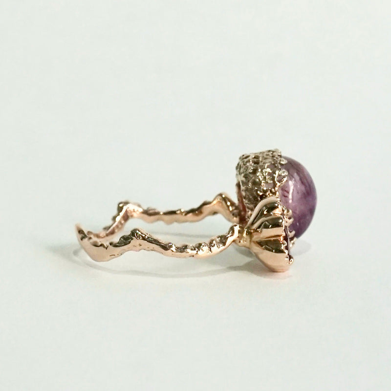 Curva y Ruri JEWELRY / goethite in amethyst ＆ trapiche ruby