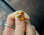 HAVITAS/ Tri-stud Tourmaline Ring yellow-brown gradation K18WG＆K18YG