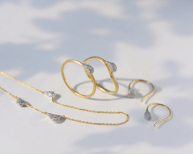 GICLAT / 雫 ネックレス 3 Dia K18YG/PT900