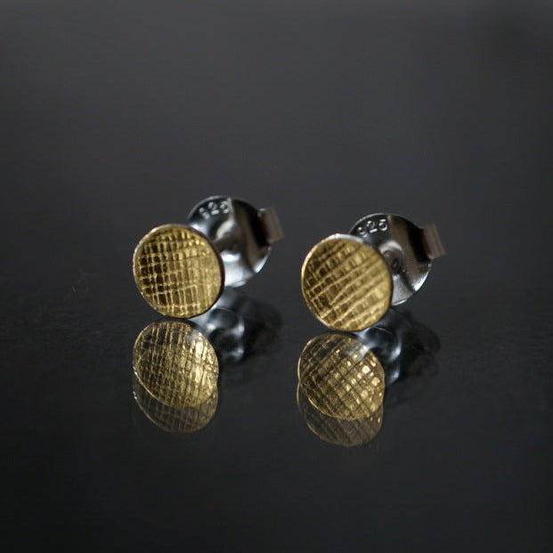 Hiroko Miyamoto /円ピアス テキスタイル 6mm