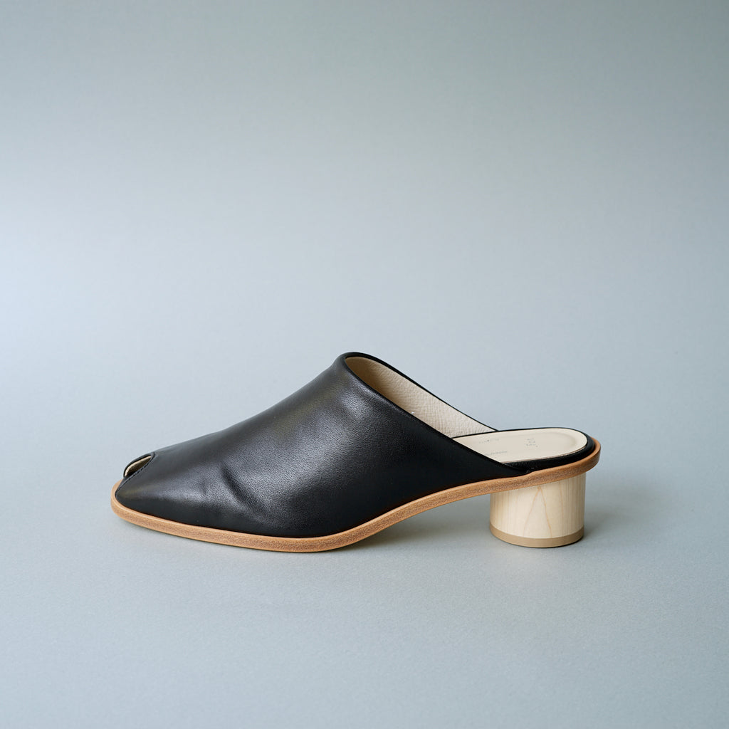 _Fot / wood heel mule sandals soft _ circle (maple)