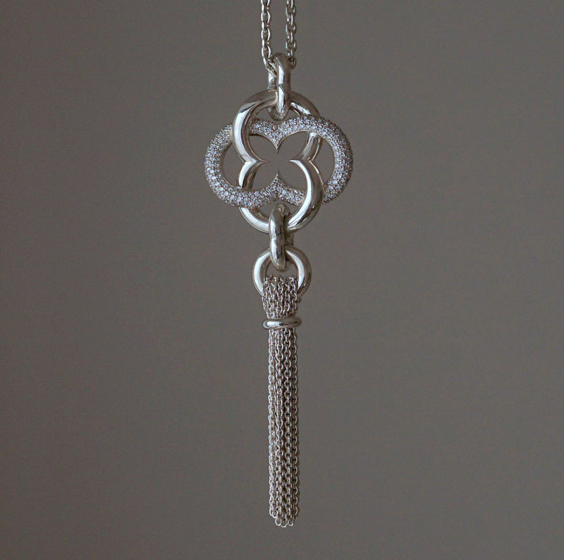 GIFTED / IMPLOSION CROSS NECKLACE TASSEL M PV（OVFC_80cm）