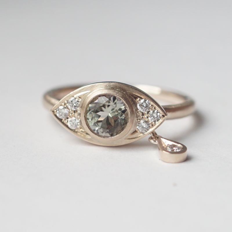 Kagann jewelry (カガンジュエリー) / Evil eye ring <mini> ゾイサイト K10