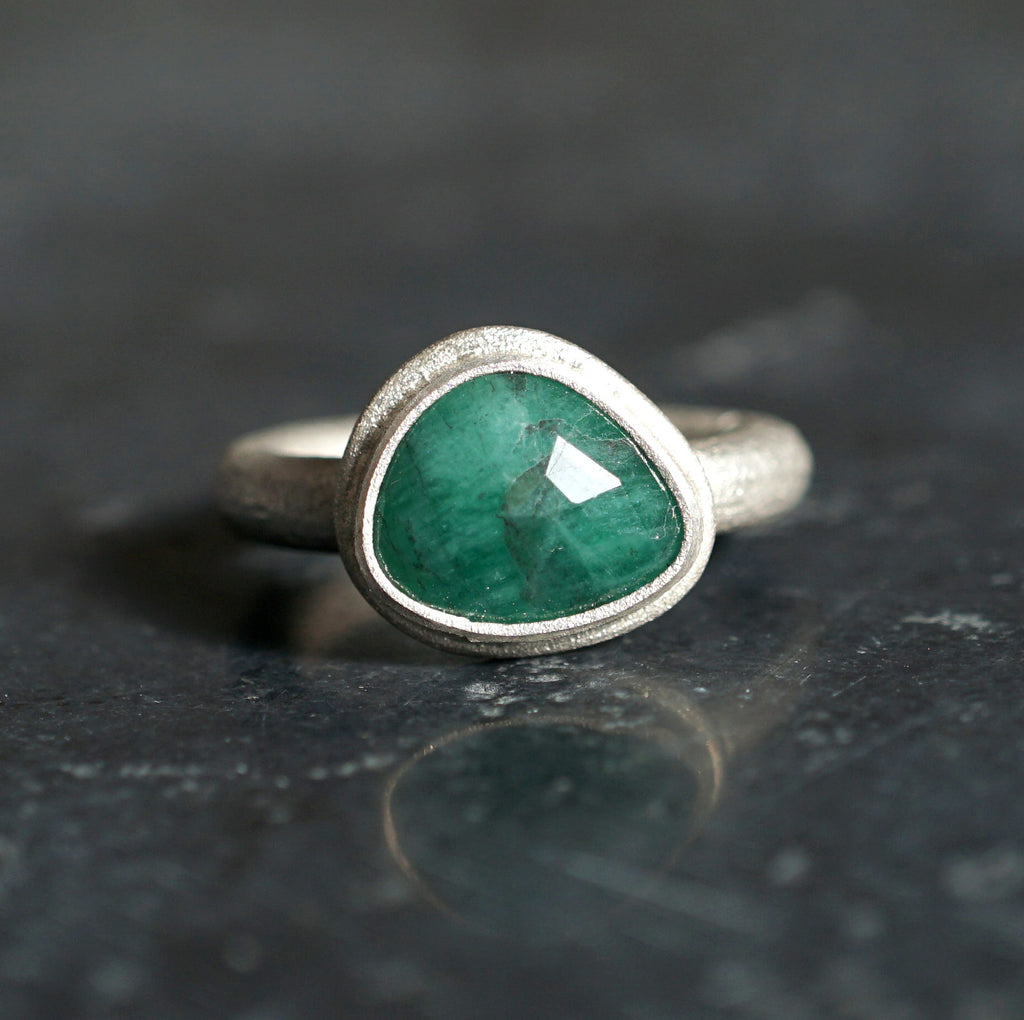 k14gf◇Silver925◇エメラルドリング Kuraishi Takamichi / 鍛金の指環 エメラルド 12号 – Fuligo / Fuligoshed