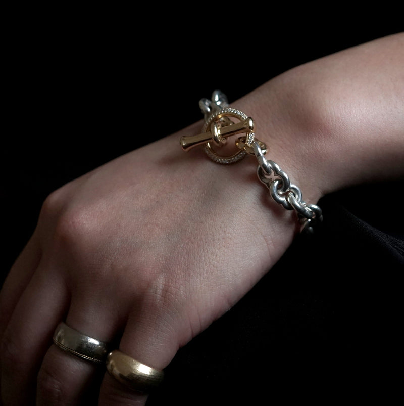 GIFTED / IMPLOSION CHAIN ​​BRACELET ROΦ2.5T SV_T&LPV/2P-YG