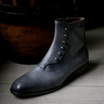 【-10/1正午限定】yojiomi / button boots calf pearl gray＜leather sole＞
