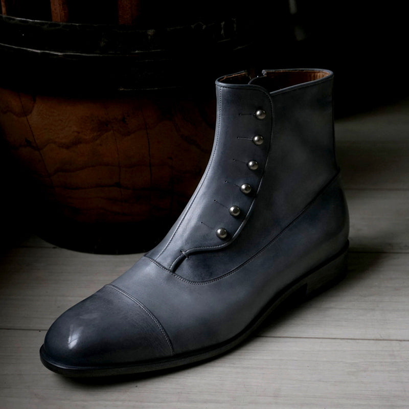 【-10/1正午限定】yojiomi / button boots calf pearl gray＜leather sole＞