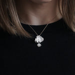 Fillyjonk Silver Moon Necklace White (Necklace-01 WH)