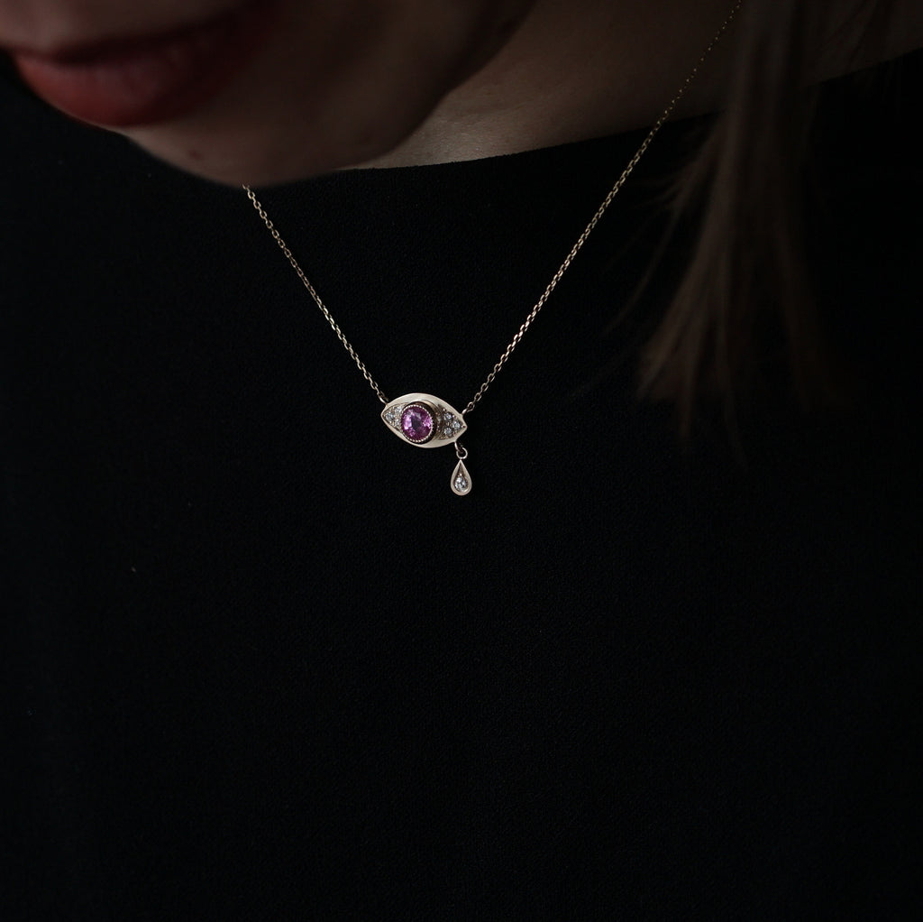Kagann jewelry (カガンジュエリー) / Evil eye necklace ピンクサファイア