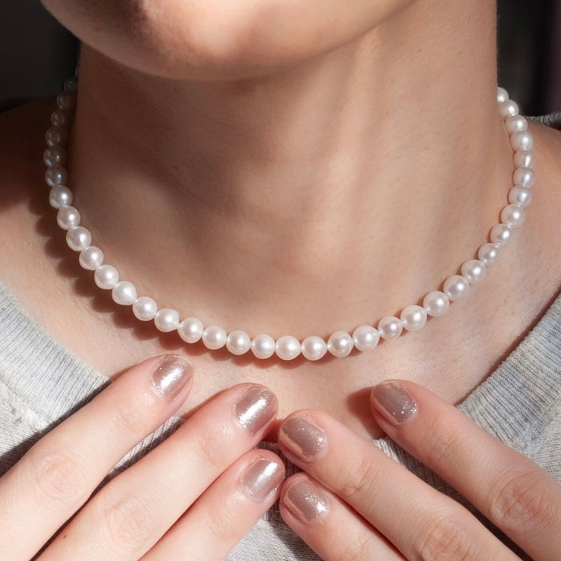 [Limited time only] Hatsuyume / necklace Freshwater pearl SV