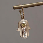 Kagann / K10 Khamsa charm イエローサファイア＆K18 Hoop Pierce