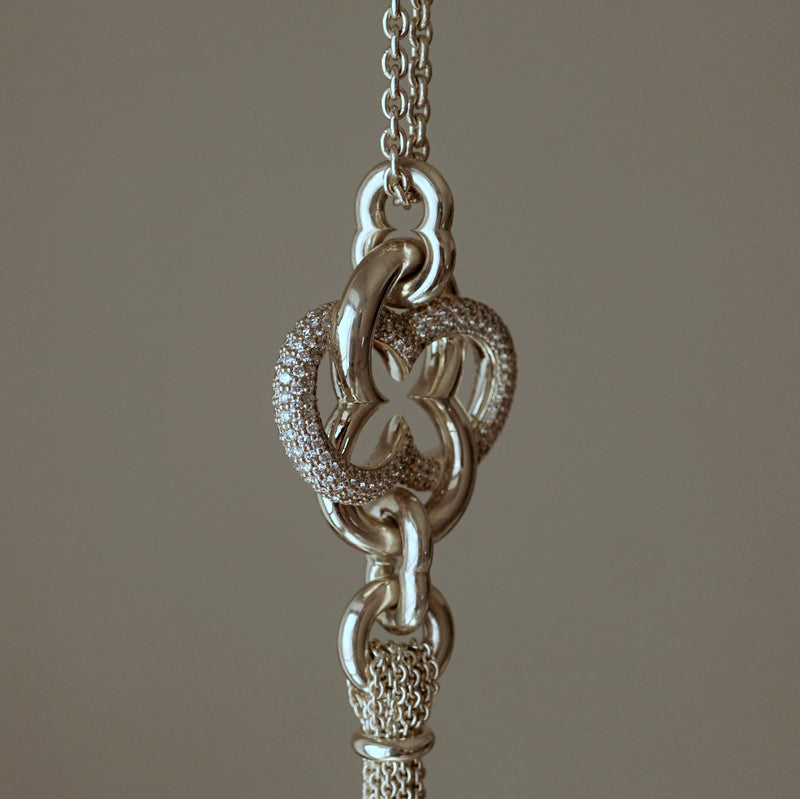 GIFTED / IMPLOSION CROSS NECKLACE TASSEL M PV（OVFC_80cm）