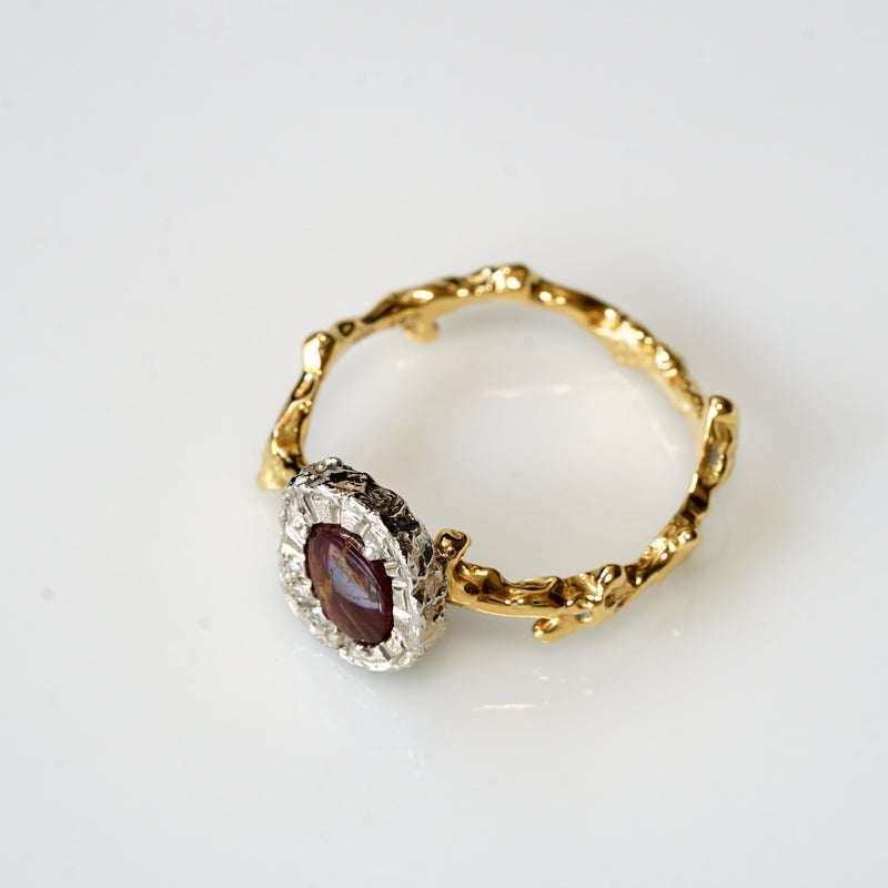 【-10/19限定】Curva ｙ Ruri JEWELRY/トラピッチェルビー・ダイヤモンドリング