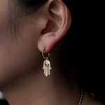 Kagann / K10 Khamsa charm イエローサファイア＆K18 Hoop Pierce