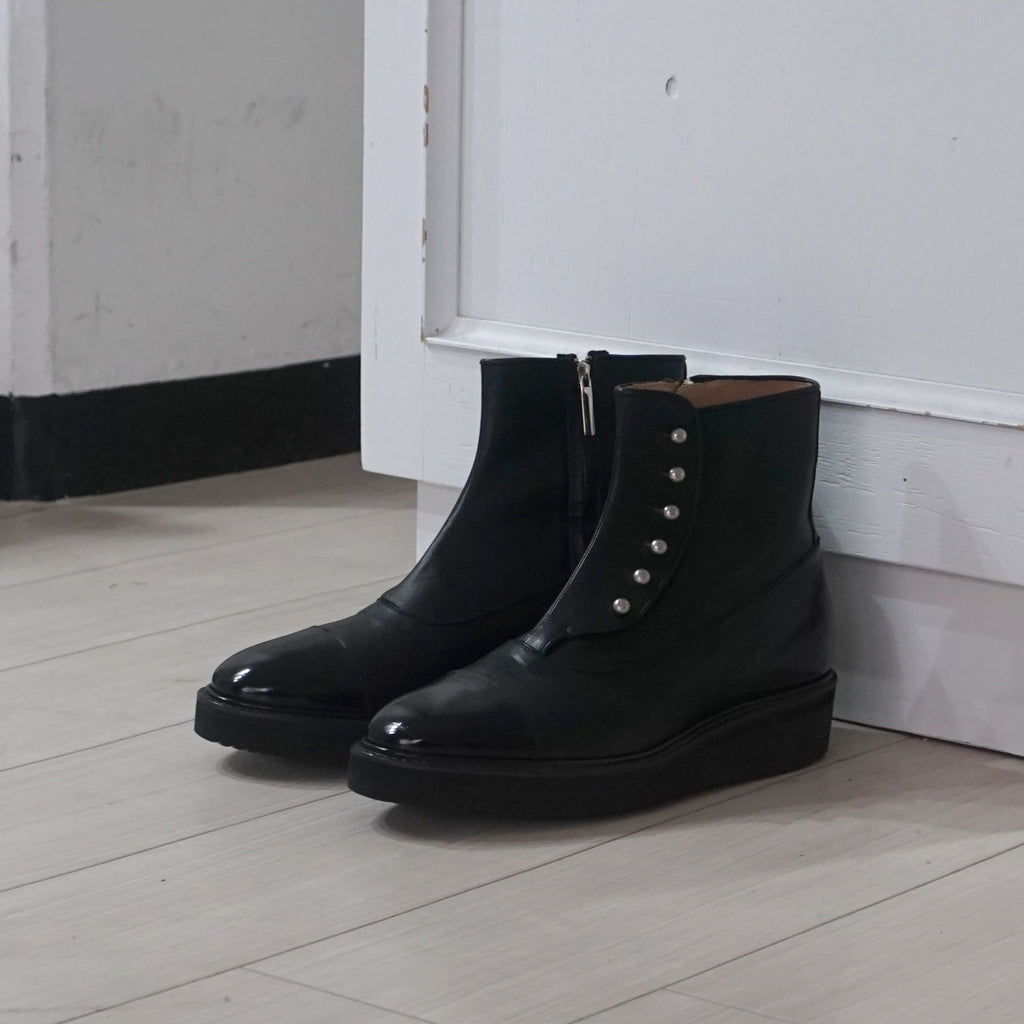 【-10/1正午限定】yojiomi / button boots calf black＜sponge sole＞