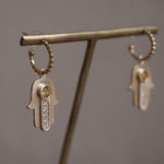 Kagann / K10 Khamsa charm イエローサファイア＆K18 Hoop Pierce