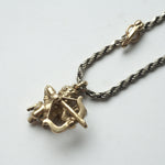 IN OUT DESIGN / K18YG Cherub Pendant Dia × K18YG Penis T-Bar Twist Chain Necklace