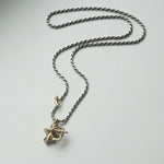 IN OUT DESIGN / K18YG Cherub Pendant Dia × K18YG Penis T-Bar Twist Chain Necklace