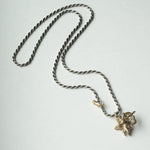IN OUT DESIGN / K18YG Cherub Pendant Dia × K18YG Penis T-Bar Twist Chain Necklace