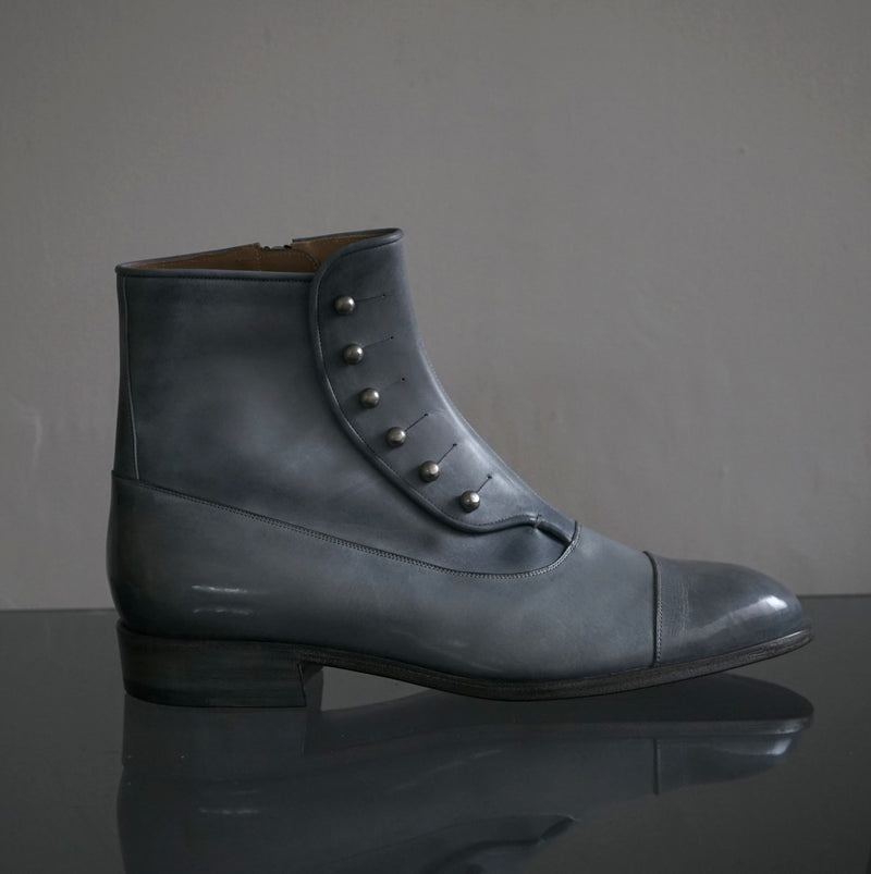 【-10/1正午限定】yojiomi / button boots calf pearl gray＜leather sole＞