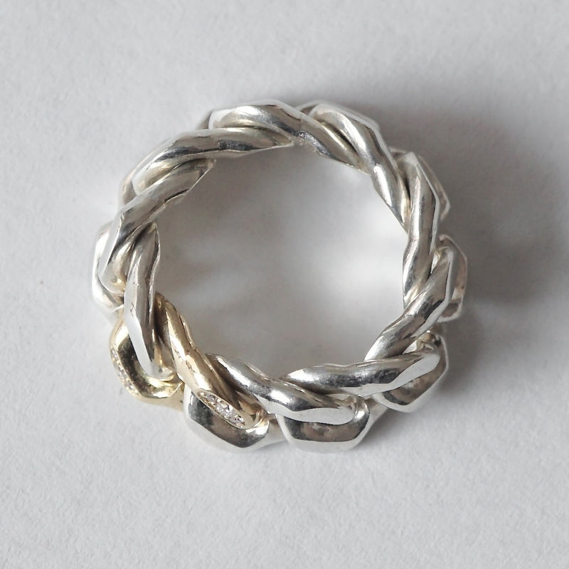 GIFTED / IMPLOSION CUBAN CHAIN RING SV 1PYGD