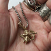 IN OUT DESIGN / K18YG Cherub Pendant Dia × K18YG Penis T-Bar Twist Chain Necklace
