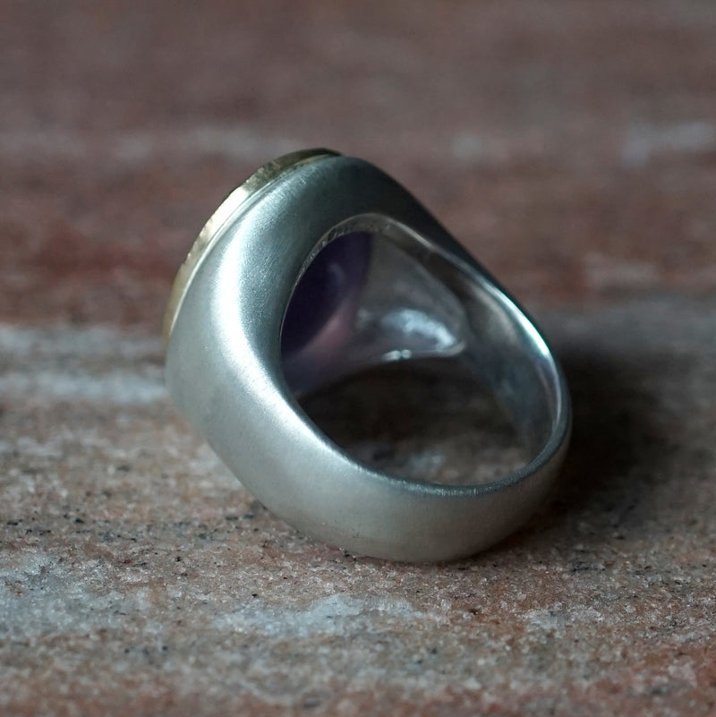 Maison de l'abeille / Intaglio Ring Chalcedony "Beetle" SV x K18YG
