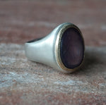 Maison de l'abeille / Intaglio Ring Chalcedony "Beetle" SV x K18YG
