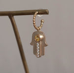 Kagann / K10 Khamsa charm イエローサファイア＆K18 Hoop Pierce