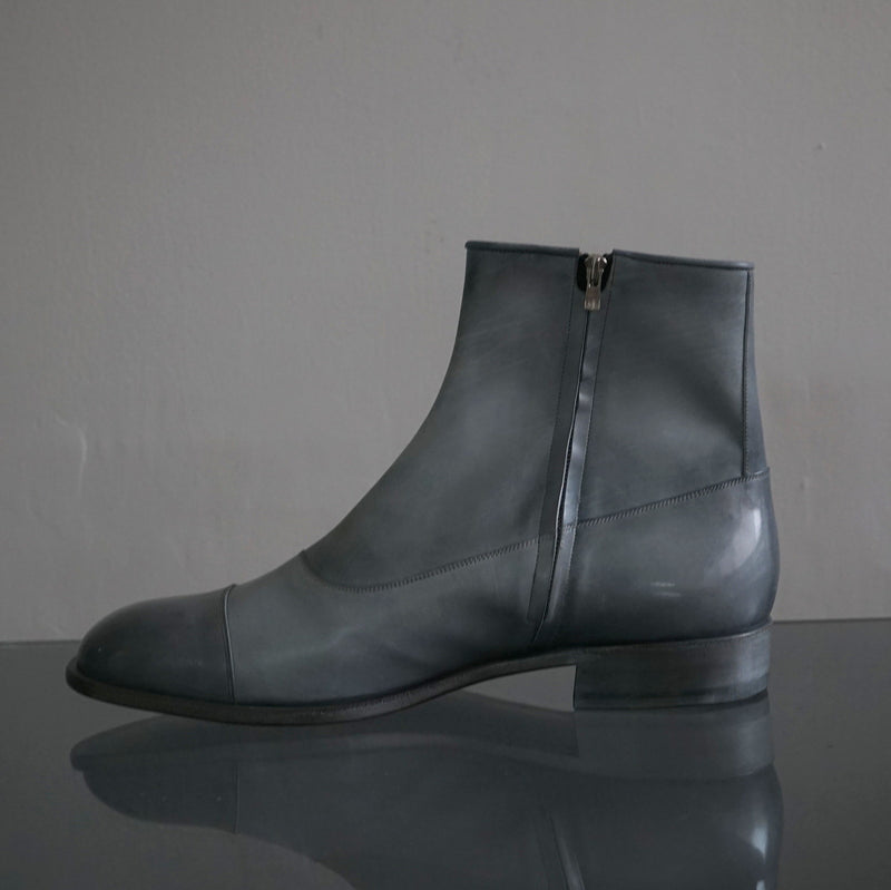 【-10/1正午限定】yojiomi / button boots calf pearl gray＜leather sole＞