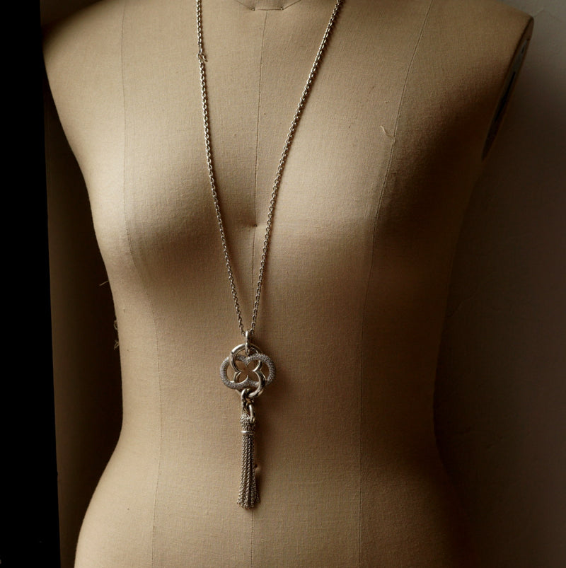 GIFTED / IMPLOSION CROSS NECKLACE TASSEL M PV（OVFC_80cm）