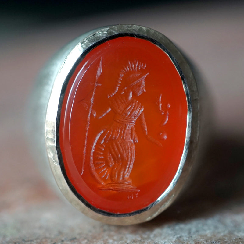 Maison de l'abeille / Intaglio Ring Carnelian "Athena" SV x K9YG