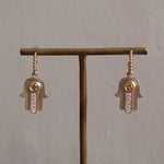 Kagann / K10 Khamsa charm イエローサファイア＆K18 Hoop Pierce