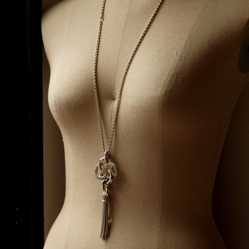 GIFTED / IMPLOSION CROSS NECKLACE TASSEL M PV（OVFC_80cm）