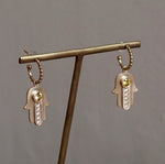 Kagann / K10 Khamsa charm イエローサファイア＆K18 Hoop Pierce