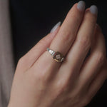 HAVITAS / Swivel ring melee stone diamond/emerald 5pcs K10YG/SV925