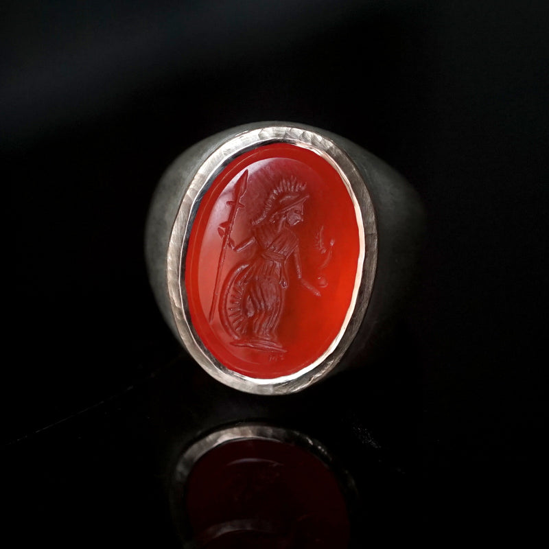 Maison de l'abeille / Intaglio Ring Carnelian "Athena" SV x K9YG